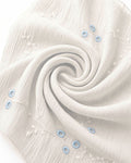 Tela Blanca Texturizada con Bordado Floral | AR006