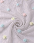 Encaje Satinado con Flores 3D | AR003