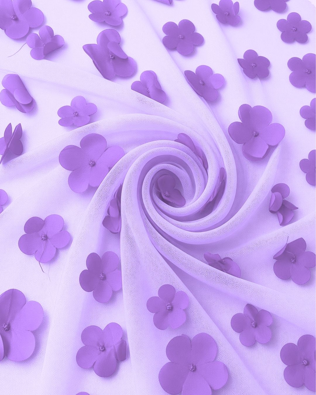 Tul con Flores 3D– Colores Variados |07-6B