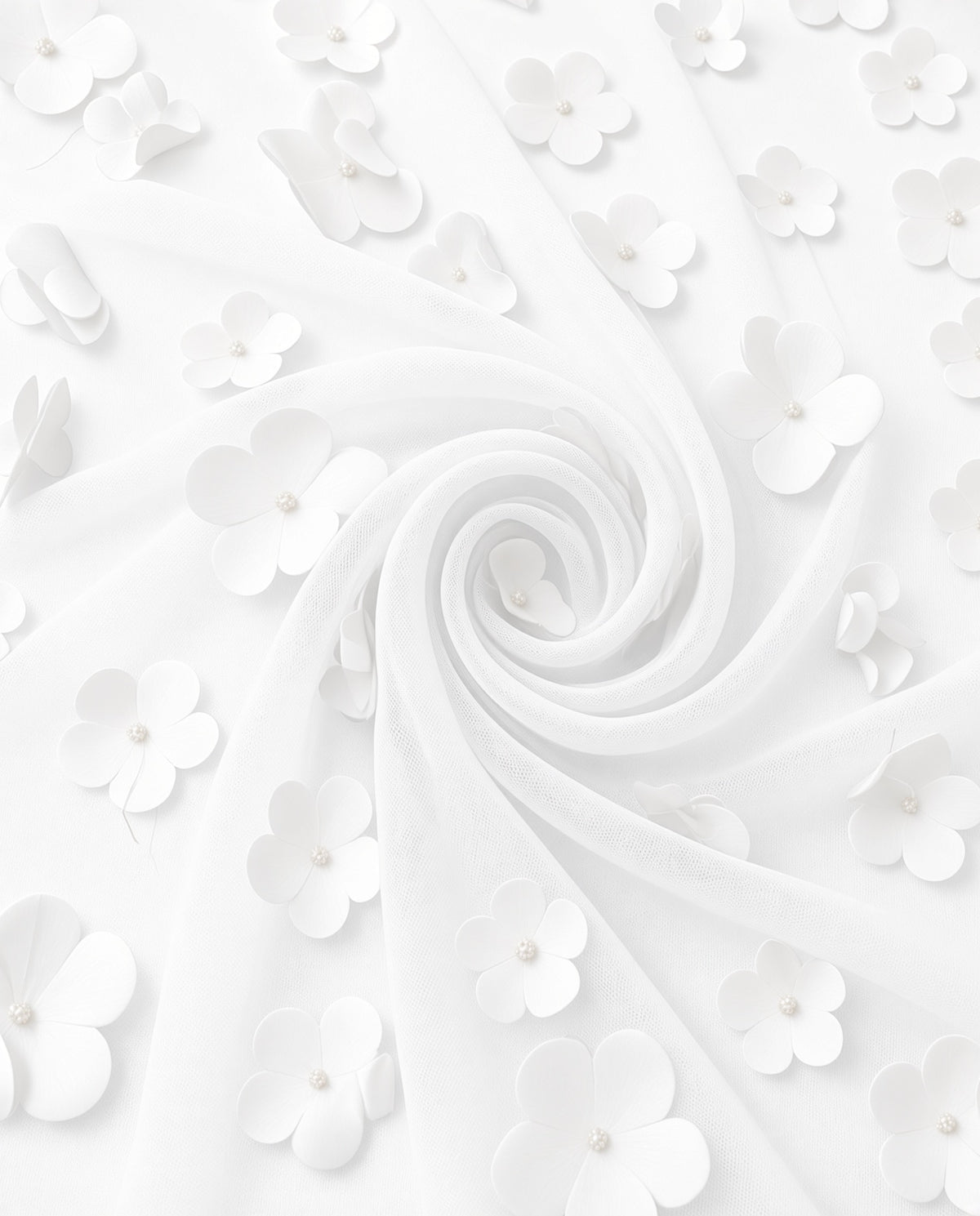 Tul con Flores 3D– Colores Variados |07-6B