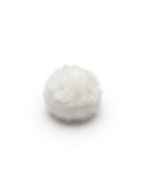 Aplique Pompon Pelo Suave | Blanco y Crema