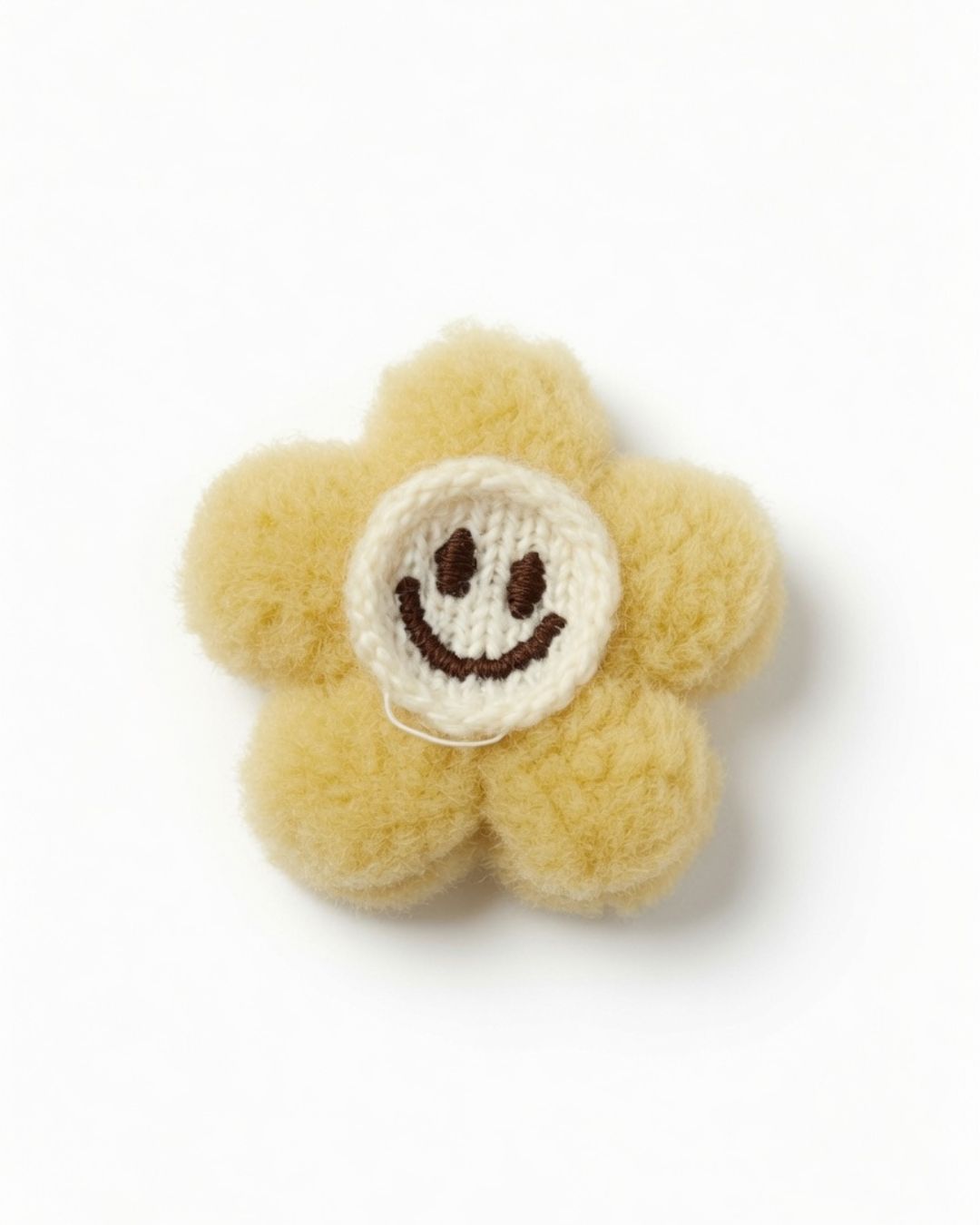Aplique Flor Pelo Suave con Carita Feliz | 5 Colores