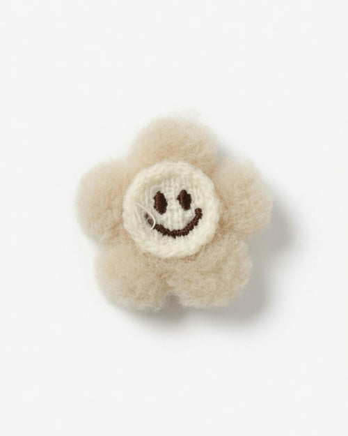 Aplique Flor Pelo Suave con Carita Feliz | 5 Colores