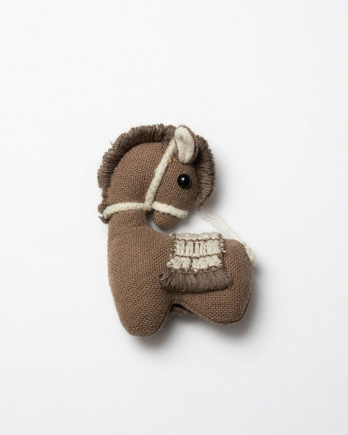 Aplique Caballo de Tela | Crema y Café