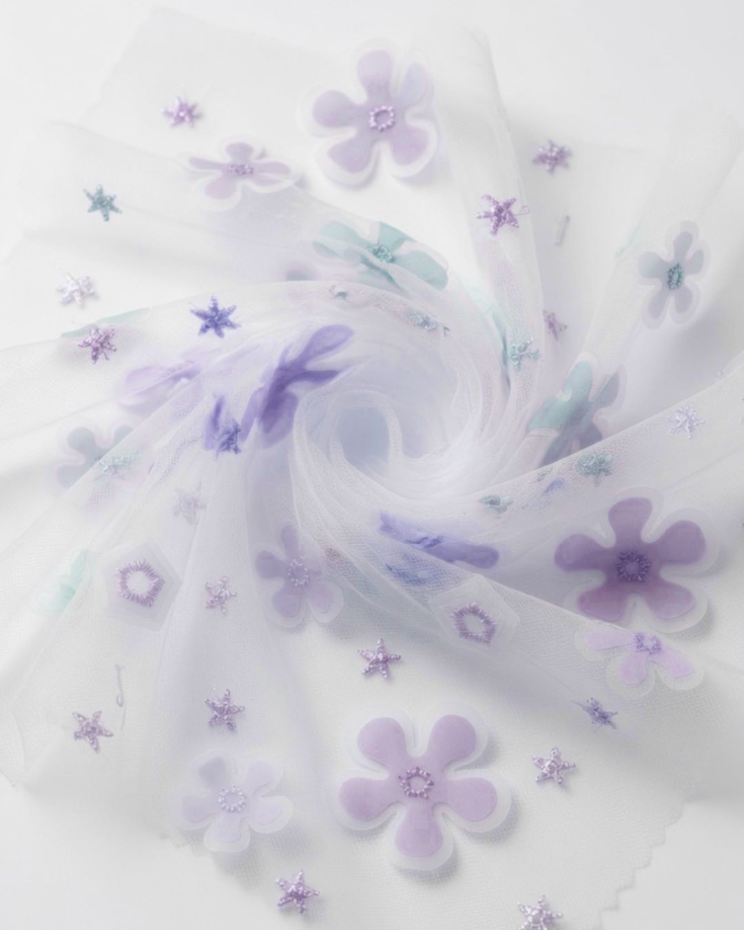 Rollo Tul Doble Flor Verde 100% Poliéster | 130 cm | 50 mts aprox | REF 7-27B