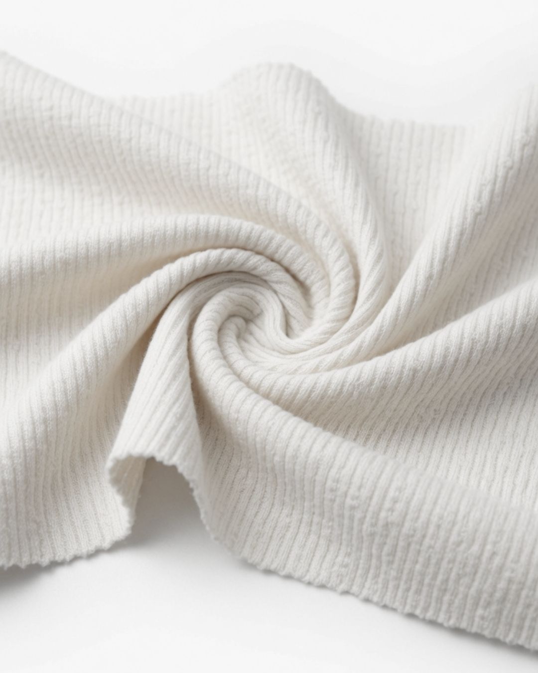 Rollo Rib Texturizado Crema 63% Poli 37% Algodón | 160 cm | 50 mts | REF 2075A51
