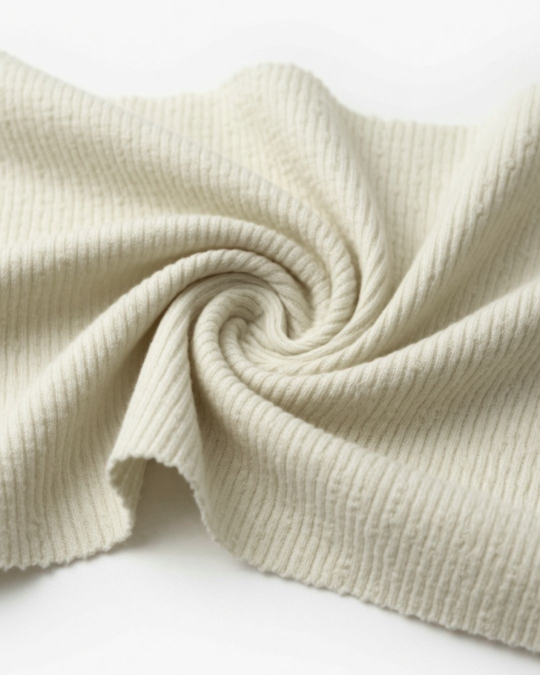 Rollo Rib Texturizado Crema 63% Poli 37% Algodón | 160 cm | 50 mts | REF 2075A51