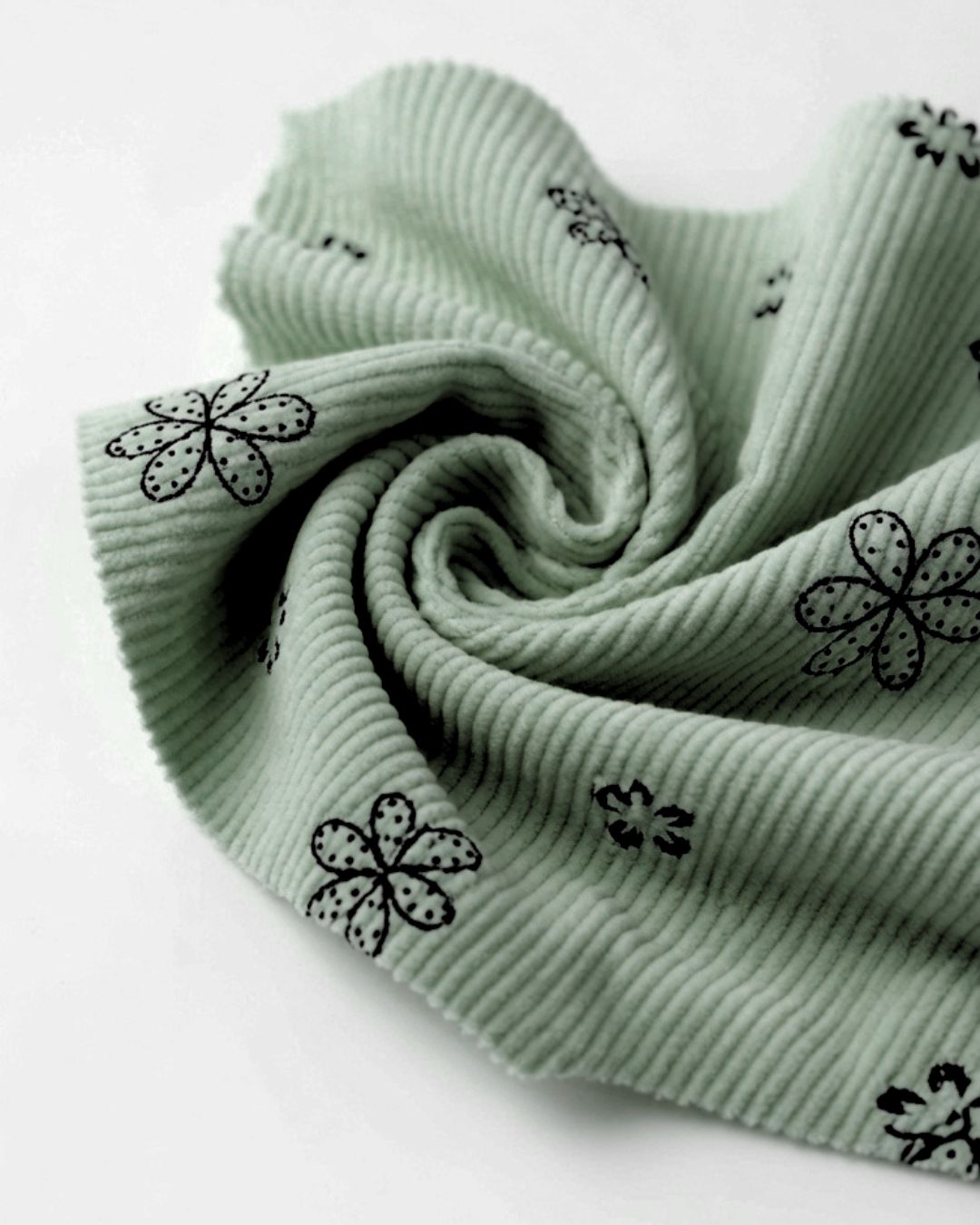 Rollo Corduroy Flor Crema 100% Poliéster | 155 cm | 50 mts | REF 2508-40