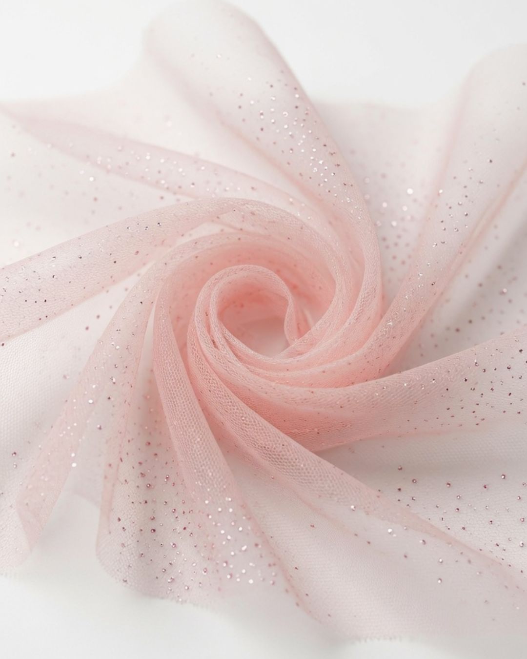 Rollo Tul Rosa Pálido con Glitter 100% Poliéster | 160 cm | 50 mts | REF 107