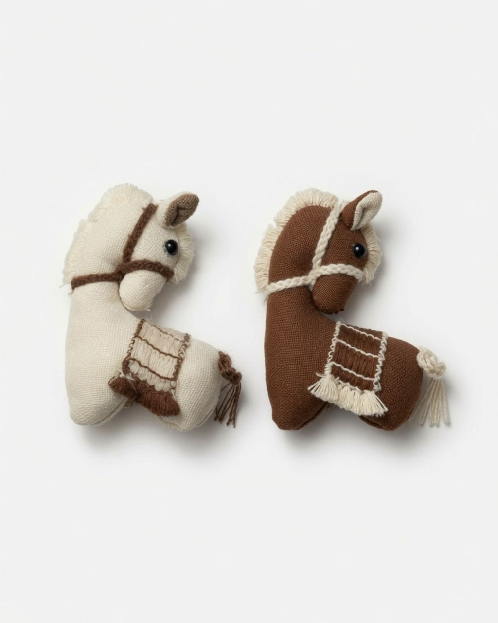 Aplique Caballo de Tela | Crema y Café