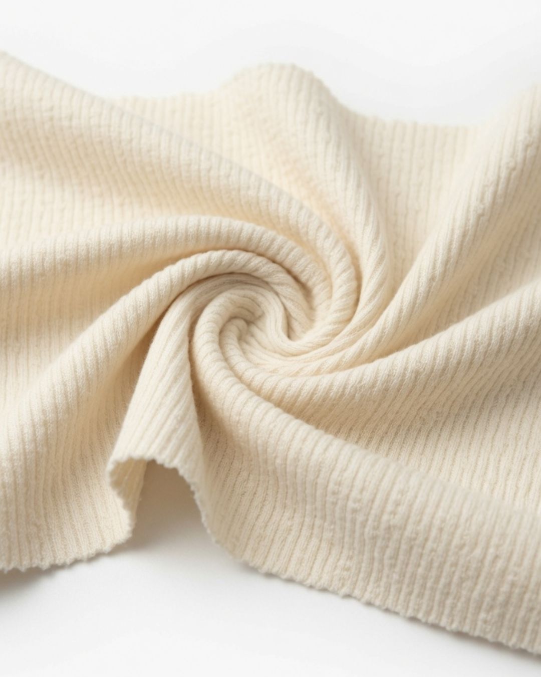 Rollo Rib Texturizado Crema 63% Poli 37% Algodón | 160 cm | 50 mts | REF 2075A51