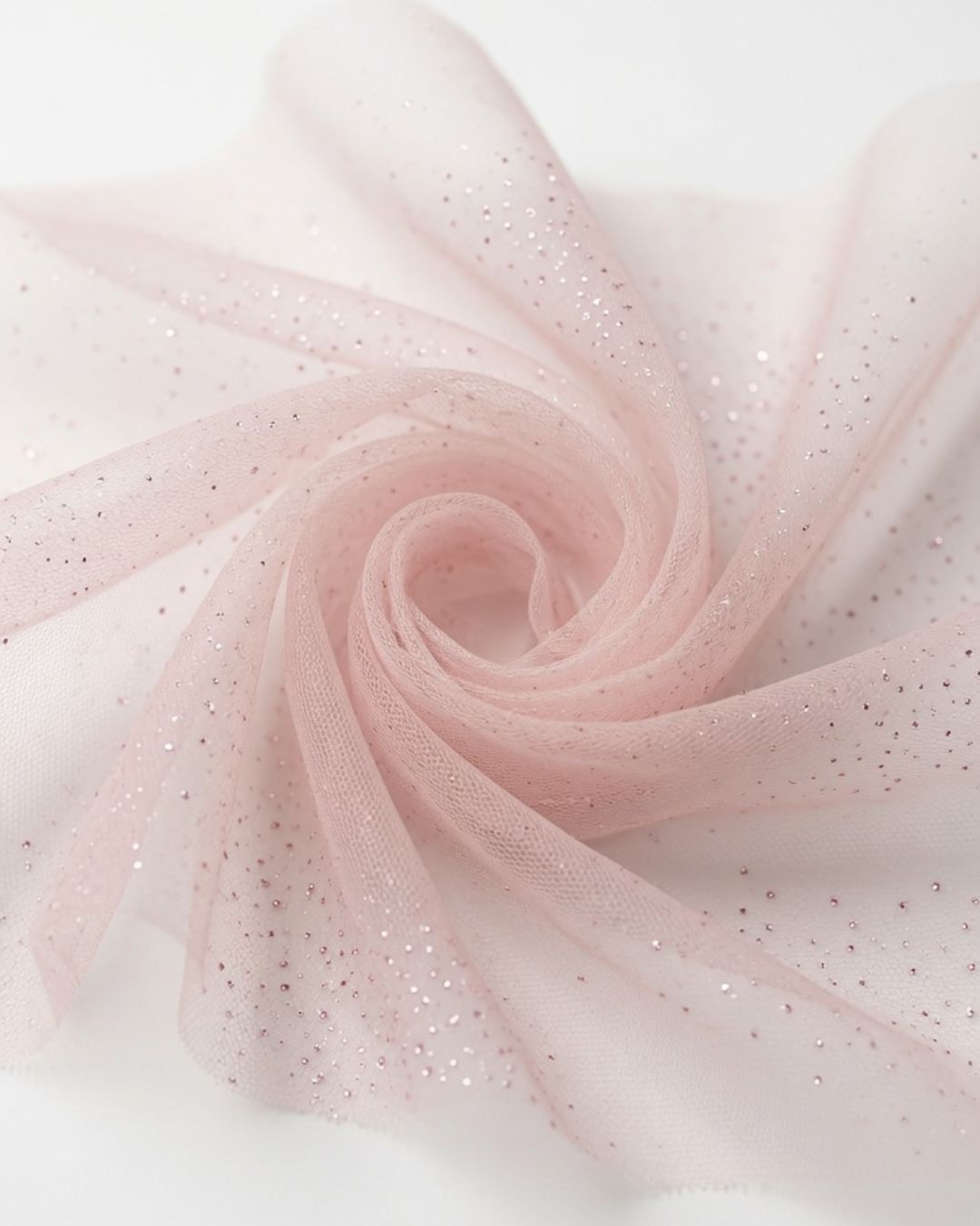 Rollo Tul Rosa Pálido con Glitter 100% Poliéster | 160 cm | 50 mts | REF 107