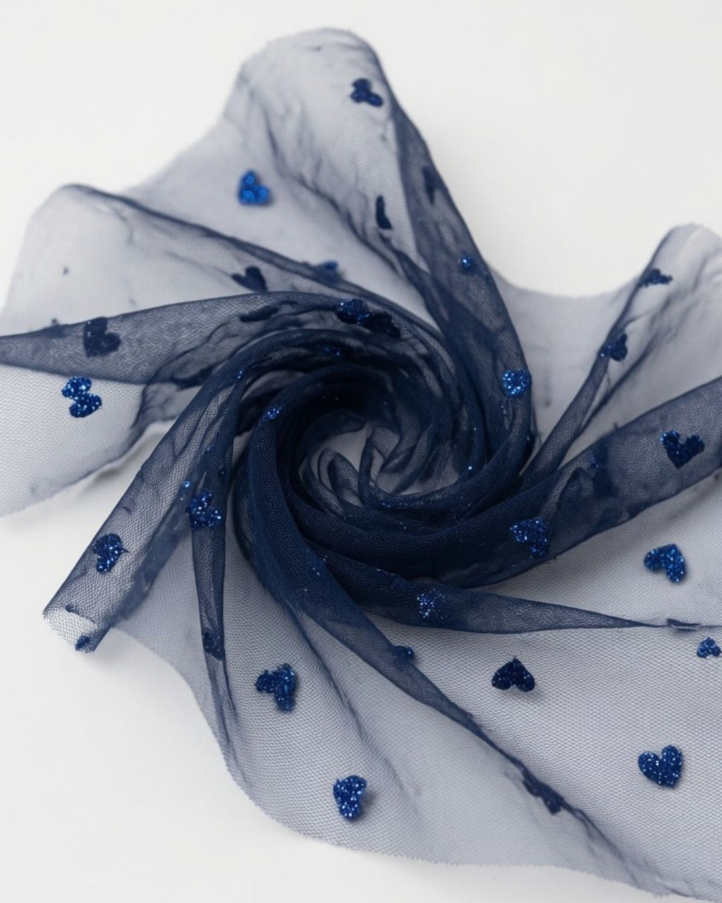 Rollo Tul 100% Poliéster con Corazones Glitter | 150 cm | 50 mts | 07-13B